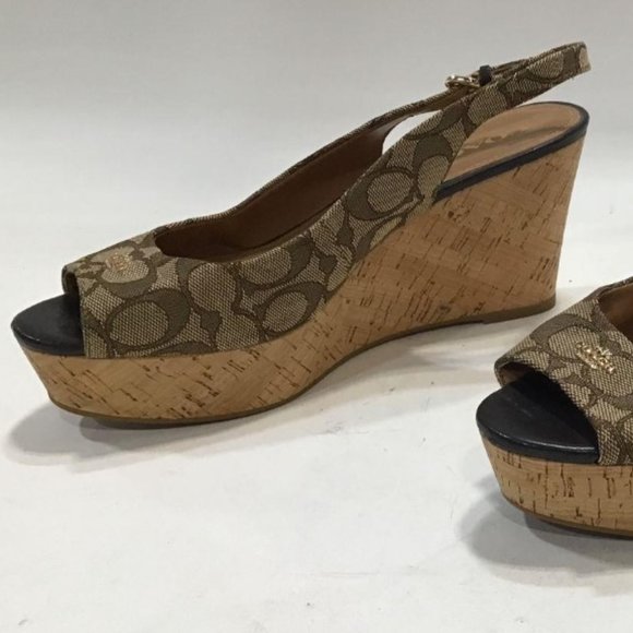 COACH Women's Ferry Signature Platform Wedge Sandal - Picture 6 of 9